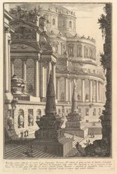 Starożytne mauzoleum wzniesione na prochy cesarza rzymskiego Mausoleo antico eretto per..., ca. 1750.