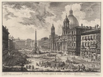Widok na Piazza Navona z ruinami stadionu Domicjana (z: Vedute di Roma)