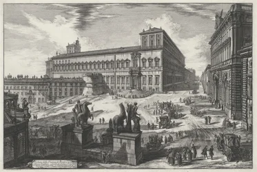 Widok na Piazza di Monte Cavallo (z: Vedute di Roma)
