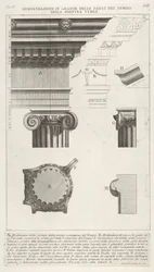 Rama i kolumna ze świątyni Fortuna Virilis Tempio della Fortuna Virile, z ..., 1756.