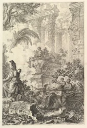 Frontyspis, z posągiem Minerwy, ca. 1748.