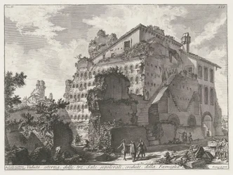 Graftombe van familie van keizer Augustus Widok zewnętrzny trzech pomieszczeń grobowych, uważanych za należące do rodziny Aug.to (tytuł na obiekcie) Archeologische vondsten in en rond Rome (tytuł serii) Starożytności rzymskie (tytuł serii)