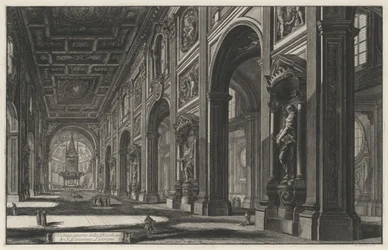 Widok wnętrza bazyliki San Giovanni in Laterano (z: Vedute di Roma)