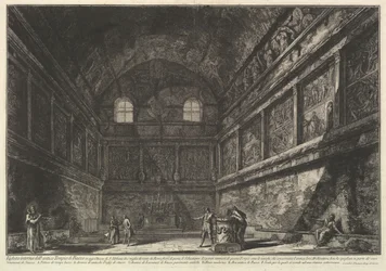 Widok wnętrza starożytnej świątyni Bachusa, obecnie kościół S. Urbano, dwie mile..., ca. 1750.