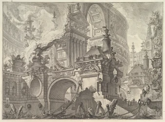 Część wielkiego, wspaniałego portu, do którego nawiązywali starożytni Rzymianie, gdzie odkryto wnętrze ..., ca. 1749-50.