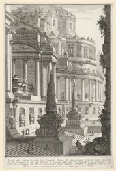Tablica 3: Starożytne mauzoleum wzniesione na prochy cesarza rzymskiego Mausoleo antico ere..., 1743.