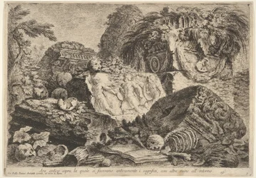 Tablica 7: Starożytny ołtarz, na którym składano ofiary w starożytności, otoczony innymi..., 1743.