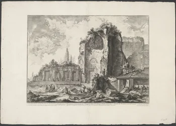 Tempel van Venus en Roma te Rome Widok szczątków dwóch Triclini należących do Złotego Domu Nerona (...) (tytuł na obiekcie) Gezichten op Rome (tytuł serii) Widoki Rzymu zaprojektowane i wyryte przez architekta Giambattistę Piranesiego Ve (nez) iano