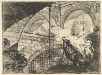 Łuk z ornamentem z muszli, z wyimaginowanych więzień Carceri dinvenzione, ca. 1749-50.