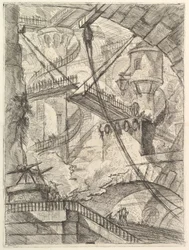 Most zwodzony, z wyimaginowanych więzień Carceri dinvenzione, ca. 1749-50.
