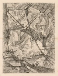 Więzienia: ogromne wnętrze z mostem zwodzonym, 1745-1750.