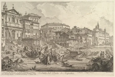 Mniejszy port, zwany Porto di Ripetta Widok na port Ripetta, ca. 1753.