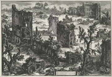 Thermen van Trajanus w Rzymie Widok na Łaźnie Sikory (...) (tytuł na obiekcie) Gezichten op Rome (tytuł serii) Widoki Rzymu zaprojektowane i wyryte przez architekta Giambattistę Piranesiego Ve (nez) iano (tytuł serii)
