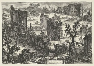 Thermen van Trajanus w Rzymie Widok na Terme di Tito (...) (tytuł na obiekcie) Gezichten op Rome (tytuł serii) Widoki Rzymu zaprojektowane i wyryte przez architekta Giambattistę Piranesiego Ve (nez) iano (tytuł serii)