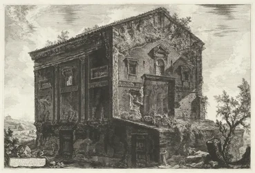 Tombe van Aspasia Annia Regilla w Rzymie Widok świątyni Camene (tytuł na obiekcie) Gezichten op Rome (tytuł serii) Widoki Rzymu zaprojektowane i wyryte przez architekta Giambattistę Piranesiego Ve (nez) iano (tytuł serii)