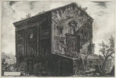 Tombe van Aspasia Annia Regilla w Rzymie Widok świątyni Camene (tytuł na obiekcie) Gezichten op Rome (tytuł serii) Widoki Rzymu zaprojektowane i wyryte przez architekta Giambattistę Piranesiego Ve (nez) iano (tytuł serii)