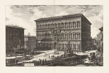 Widok na Palazzo Farnese (Widok na Palazzo Farnese), z Vedute di Roma (Widoki na Rzym)