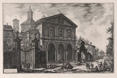 Widok bazyliki San Sebastiano fuori delle Mura w Rzymie, na Drodze Appijskiej), z Vedute di Roma (Widoki Rzymu)