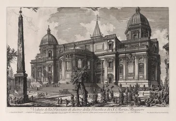 Widok tylnej fasady bazyliki Santa Maria Maggiore, z Vedute di Roma (Widoki Rzymu)