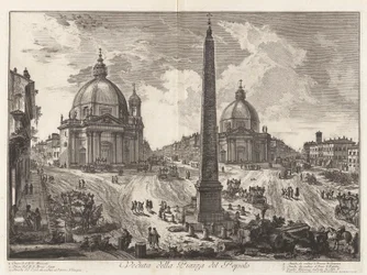 Widok na Piazza del Popolo, z Vedute di Roma (Widoki na Rzym)