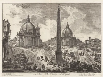 Widok Piazza del Popolo, z Vedute di Roma (Widoki Rzymu)