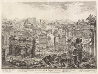 Veduta di Campo Vaccino (Widok na Campo Vaccino [Forum Romanum, ze Wzgórza Kapitolińskiego]), z Vedute di Roma (Widoki na Rzym)
