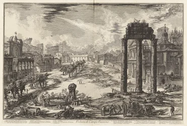 Veduta di Campo Vaccino (Widok na Campo Vaccino [Forum Rzymskie ze Świątynią Kastora i Polluksa po prawej]), z Vedute di Roma (Widoki na Rzym)