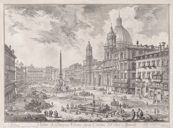 Widok Piazza Navona ponad ruinami Cyrku Agonalnego, z Vedute di Roma (Widoki Rzymu)
