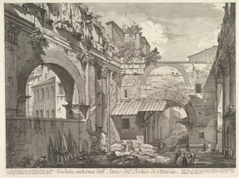 Widok wewnętrzny Atrium Portico di Ottavia Widok wewnętrzny Atrium Porti ..., 1760.