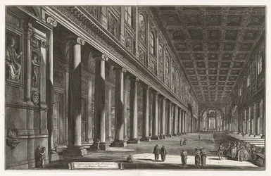 Widok wnętrza bazyliki Santa Maria Maggiore, z Vedute di Roma (Widoki Rzymu)