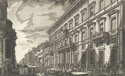 Widok wzdłuż Via del Corso Palazzo dell