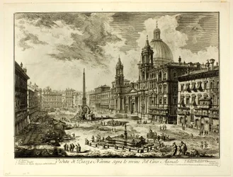 Widok na Piazza Navona nad ruinami Cyrku Domicjana, z Widoki Rzymu
