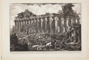 Widok innej świątyni w mieście Paestum, powszechnie uważanej za poświęconą Junonie [...]