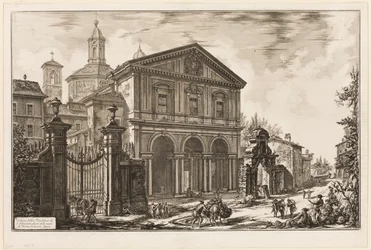 Widok na bazylikę San Sebastiano fuori delle mura [św. Sebastian za murami] na Drodze Appijskiej, z Widoków Rzymu