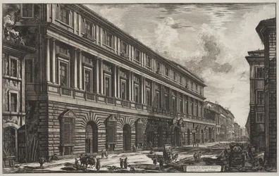 Widok na Palazzo Stopani projektu Rafaela z Urbino (1483-1520), ok. 1760-78 (akwaforta)