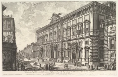 Widok na Palazzo della Consulta na Kwirynale, w którym mieści się Sekretariat Papieski, f..., ca. 1760-78.