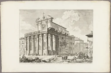 Widok świątyni Antonina i Faustyny na Forum Romanum, z Widoków Rzymu