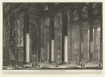 Voorportaal van het Pantheon te Rome Widok wnętrza Pronaosa Panteonu (tytuł na obiekcie) Gezichten op Rome (tytuł serii) Widoki Rzymu zaprojektowane i wyryte przez architekta Giambattistę Piranesiego Ve (nez) iano (tytuł serii)