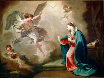 Obraz Zwiastowania Giambattisty (Giovan Battista) (Giovanni Battista) Pittoni (1687-1767)