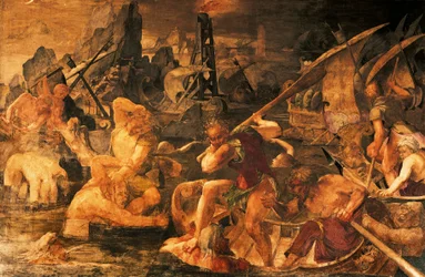 Walka morska, Galeria fresku Franciszka I, Zamek Fontainebleau (wpisany na Listę Światowego Dziedzictwa UNESCO)