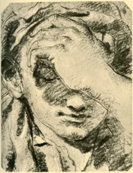 Głowa młodej kobiety, połowa XVIII wieku, 1928