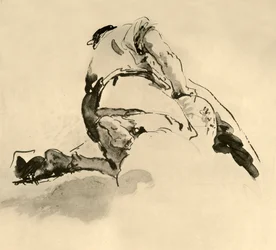 Klęcząca postać widziana z tyłu, połowa XVIII w., 1928