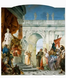 Wielkoduszność Scypiona, fragment z Chwały Scypiona Afrykańskiego i Aleksandra Wielkiego, 1743
