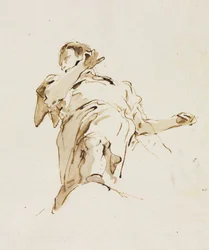 Męska figura widziana z dołu, c. 1740.