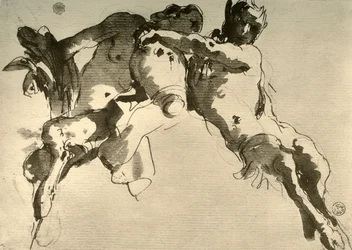 Faun męski i żeński z amforą, połowa XVIII wieku, 1928