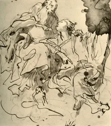 Stary mężczyzna i młoda kobieta, 1761, 1928