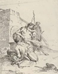 Rodzina Satyrów z Obeliskiem, od Scherzi, ca. 1743-50.