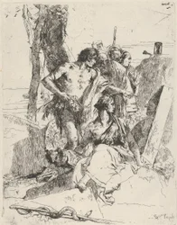 Odkrycie grobowca Punchinello, z Scherzi, ca. 1743-50.