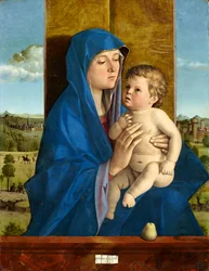 Włoski: Madonna col Bambino (Madonna di Alzano) Madonna z gruszką