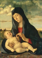 Madonna z Dzieciątkiem w krajobrazie